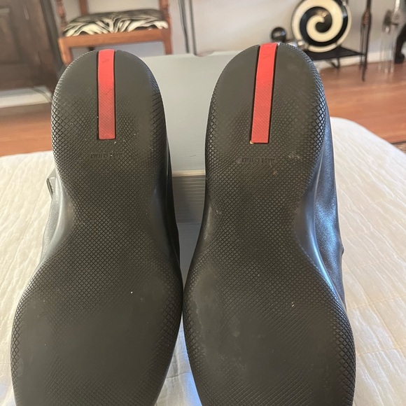 Prada Black Leather Toggle Loafers - Picture 3 of 14
